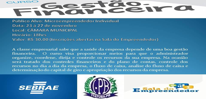 Sala do Empreendedor: Curso Gestão Financeira