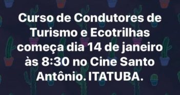 Secretaria de Turismo informa que curso de capacitação inicia dia em 14 de janeiro